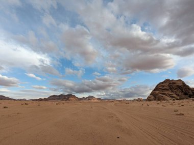 Wadi Rum Desert, Jordan. The red desert and Jabal Al Qattar mountain.Where some famous movies where shot,Star Wars,Lawrence of Arabia.