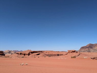 Wadi Rum Desert, Jordan. The red desert and Jabal Al Qattar mountain.Where some famous movies where shot,Star Wars,Lawrence of Arabia.