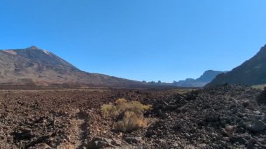 Tenerife Dağları, Kanarya Adaları, İspanya 'nın Kanarya Adaları' ndaki volkanik adaların manzaralı kayalarında çıkan orman yangınlarını gösteren bir yürüyüş sırasında çekilmiş manzara..