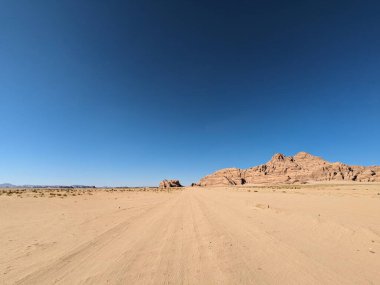 Wadi Rum Desert, Jordan. The red desert and Jabal Al Qattar mountain.Where some famous movies where shot,Star Wars,Lawrence of Arabia.