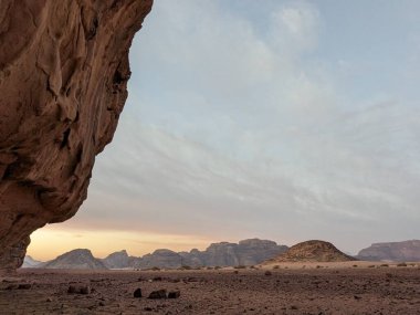 Wadi Rum Desert, Jordan. The red desert and Jabal Al Qattar mountain.Where some famous movies where shot,Star Wars,Lawrence of Arabia.