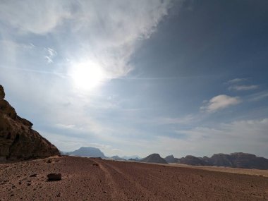 Wadi Rum Desert, Jordan. The red desert and Jabal Al Qattar mountain.Where some famous movies where shot,Star Wars,Lawrence of Arabia.