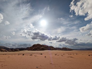 Wadi Rum Desert, Jordan. The red desert and Jabal Al Qattar mountain.Where some famous movies where shot,Star Wars,Lawrence of Arabia.