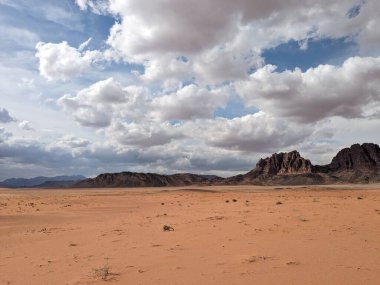 Wadi Rum Desert, Jordan. The red desert and Jabal Al Qattar mountain.Where some famous movies where shot,Star Wars,Lawrence of Arabia.