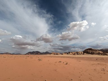 Wadi Rum Desert, Jordan. The red desert and Jabal Al Qattar mountain.Where some famous movies where shot,Star Wars,Lawrence of Arabia.