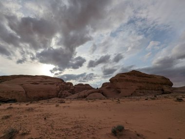 Wadi Rum Desert, Jordan. The red desert and Jabal Al Qattar mountain.Where some famous movies where shot,Star Wars,Lawrence of Arabia.