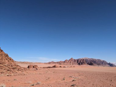 Wadi Rum Desert, Jordan. The red desert and Jabal Al Qattar mountain.Where some famous movies where shot,Star Wars,Lawrence of Arabia.