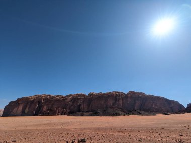 Wadi Rum Desert, Jordan. The red desert and Jabal Al Qattar mountain.Where some famous movies where shot,Star Wars,Lawrence of Arabia.