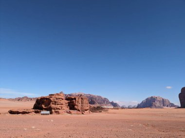 Wadi Rum Desert, Jordan. The red desert and Jabal Al Qattar mountain.Where some famous movies where shot,Star Wars,Lawrence of Arabia.