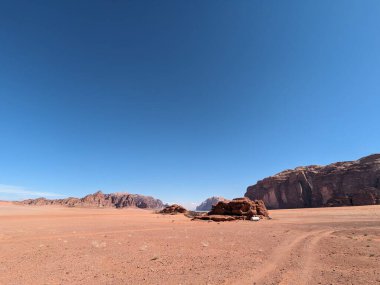 Wadi Rum Desert, Jordan. The red desert and Jabal Al Qattar mountain.Where some famous movies where shot,Star Wars,Lawrence of Arabia.
