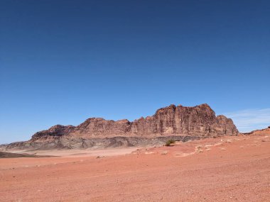 Wadi Rum Desert, Jordan. The red desert and Jabal Al Qattar mountain.Where some famous movies where shot,Star Wars,Lawrence of Arabia.