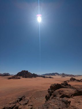 Wadi Rum Desert, Jordan. The red desert and Jabal Al Qattar mountain.Where some famous movies where shot,Star Wars,Lawrence of Arabia.