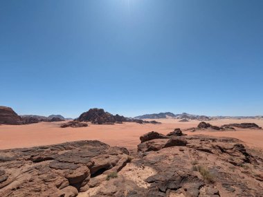 Wadi Rum Desert, Jordan. The red desert and Jabal Al Qattar mountain.Where some famous movies where shot,Star Wars,Lawrence of Arabia.