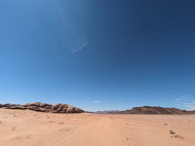 Wadi Rum Desert, Jordan. The red desert and Jabal Al Qattar mountain.Where some famous movies where shot,Star Wars,Lawrence of Arabia.