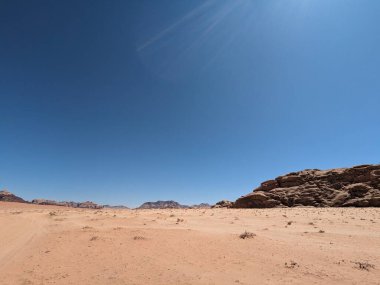 Wadi Rum Desert, Jordan. The red desert and Jabal Al Qattar mountain.Where some famous movies where shot,Star Wars,Lawrence of Arabia.
