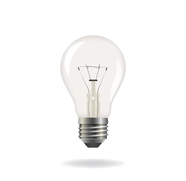Glühbirne Isoliert Auf Weißem Hintergrund Elektrische Lampe Vorhanden Idee Vektorillustration — Stockvektor