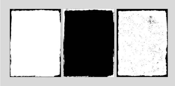 Conjunto Fondos Pancartas Retro Grunge Abstractas Blanco Negro Ilustración Abstracta — Vector de stock