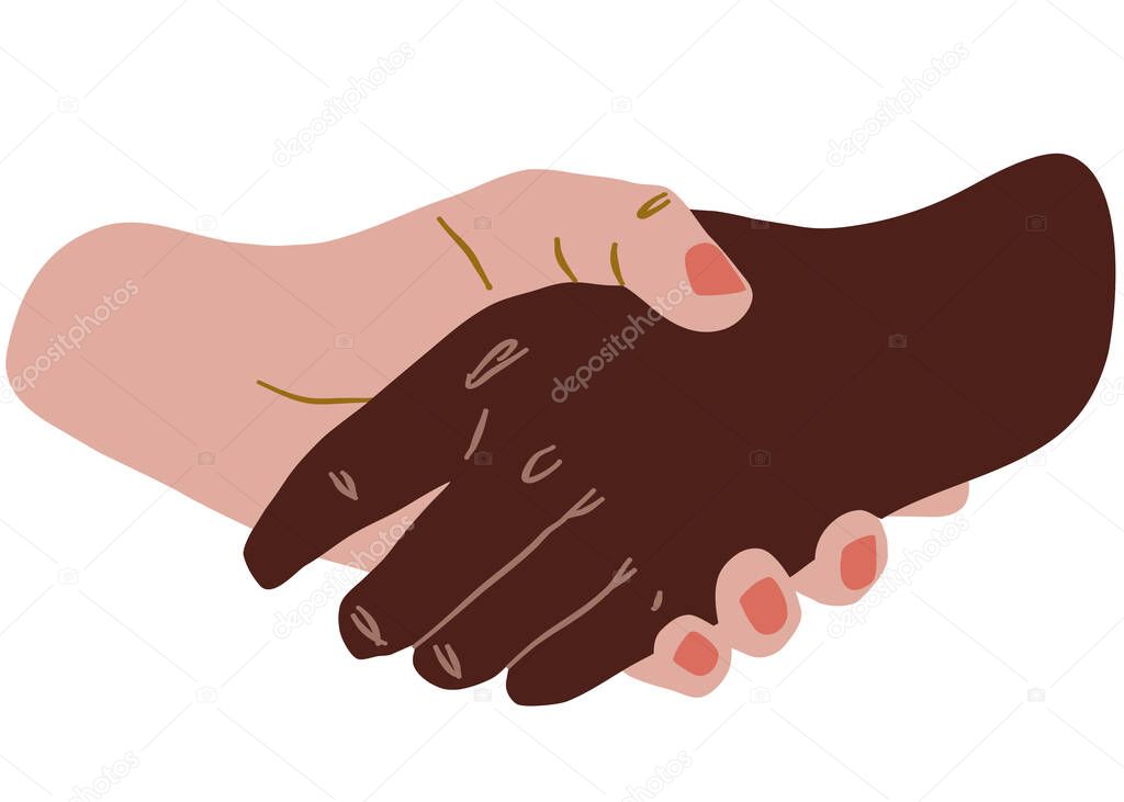 Vectorized handshake illustration in various skin tones, vectorized handshake resource
