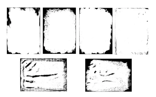 Egy Sor Absztrakt Háttér Képkockákból Piszkos Foltos Grunge Papír Textúra — Stock Vector