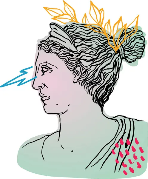 Artemis Tasviri Seçici Modern Çağdaş Yunan Heykeli Pankart Shirt Tasarımı — Stok fotoğraf