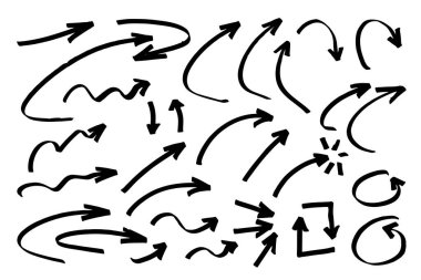 Çeşitli ok şekillerinde işaretler var. Oklar serbest vuruşlarla şekillenir, çeşitli okların gerçekten gevşek ve enerjik vuruşlarıyla kaynak dizayn edilir