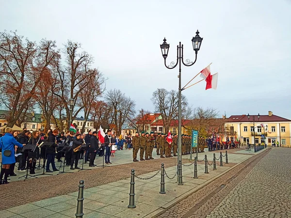 Dia Independência Nacional Polonês Krasnystaw Celebrações Maio Square Novembro 2022 — Fotografia de Stock