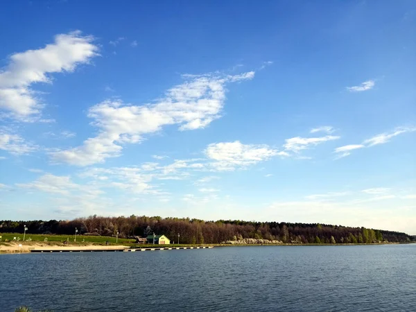 Jezioro Maczuly Koło Wsi Horodysko Powiecie Chełmińskim Polsce Wiosną Kwiecień — Zdjęcie stockowe
