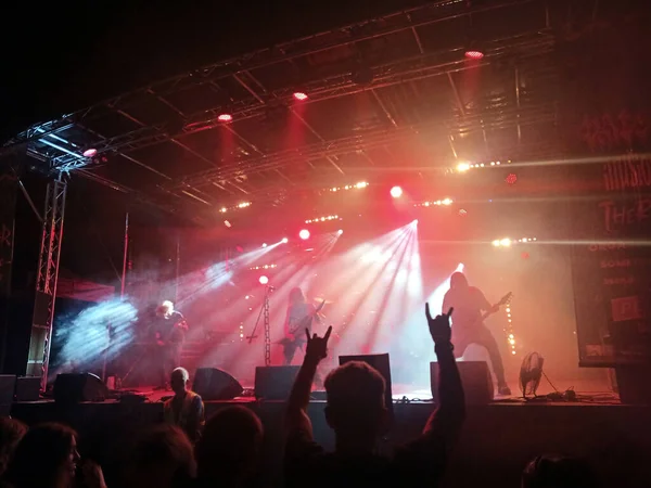 stock image Concert of Vader band at Rockowisko festival in Zwierzyniec.8 July 2023 