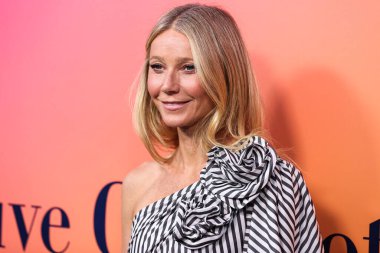 American actress Gwyneth Paltrow wearing Carolina Herrera arrives at the Veuve Clicquot 250th Anniversary Solaire Culture Exhibition Opening held at 468 North Rodeo Drive on October 25, 2022 in Beverly Hills, Los Angeles, California, United States. clipart