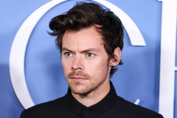 Cântărețul Compozitorul Actorul Englez Harry Styles Care Poartă Costum Gucci — Fotografie, imagine de stoc