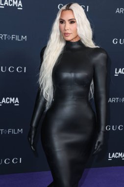 American media personality, socialite and businesswoman Kim Kardashian wearing Balenciaga arrives at the 11th Annual LACMA Art + Film Gala 2022 presented by Gucci held at the Los Angeles County Museum of Art on November 5, 2022 in Los Angeles, USA clipart