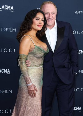 Salma Hayek ve François-Henri Pinault (François-Henri Pinault), Gucci 'nin 5 Kasım 2022' de Los Angeles İlçe Sanat Müzesi 'nde sunduğu 11..