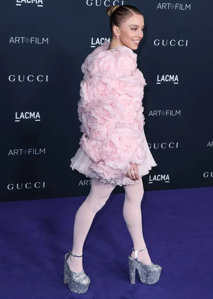 stock image Sydney Sweeney arrives at the 11th Annual LACMA Art + Film Gala 2022 presented by Gucci held at the Los Angeles County Museum of Art on November 5, 2022 in Los Angeles, California, United States.