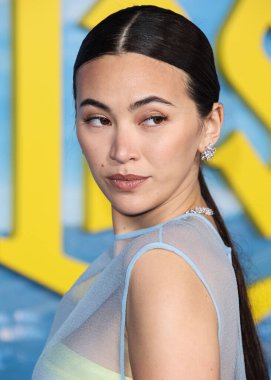 English actress Jessica Henwick wearing a Tory Burch dress arrives at the Los Angeles Premiere Of Netflix's 'Glass Onion: A Knives Out Mystery' held at the Academy Museum of Motion Pictures on November 14, 2022 in Los Angeles, California clipart