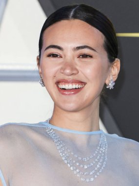 Muhafazakar Burch elbisesi giyen İngiliz aktris Jessica Henwick, Netflix 'in 14 Kasım 2022 tarihinde Los Angeles, Kaliforniya' daki Akademi Sinema Müzesi 'nde düzenlenen 