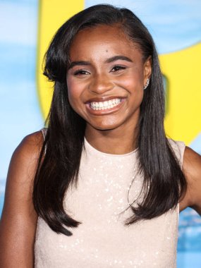 American actress Saniyya Sidney arrives at the Los Angeles Premiere Of Netflix's 'Glass Onion: A Knives Out Mystery' held at the Academy Museum of Motion Pictures on November 14, 2022 in Los Angeles, California, United States.  clipart