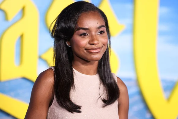 stock image American actress Saniyya Sidney arrives at the Los Angeles Premiere Of Netflix's 'Glass Onion: A Knives Out Mystery' held at the Academy Museum of Motion Pictures on November 14, 2022 in Los Angeles, California, United States. 