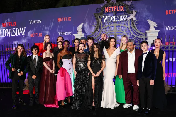 Actors World Premiere Netflix Wednesday Season Held Hollywood Legion Theater — Stock Photo, Image