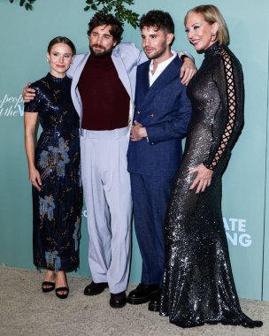 Kristen Bell, Dustin Milligan, Ben Platt and Allison Janney arrive at the Los Angeles Premiere Of Amazon Prime Video's 'The People We Hate At The Wedding' held at the Regency Village Theatre on November 16, 2022 in Westwood, Los Angeles, California
