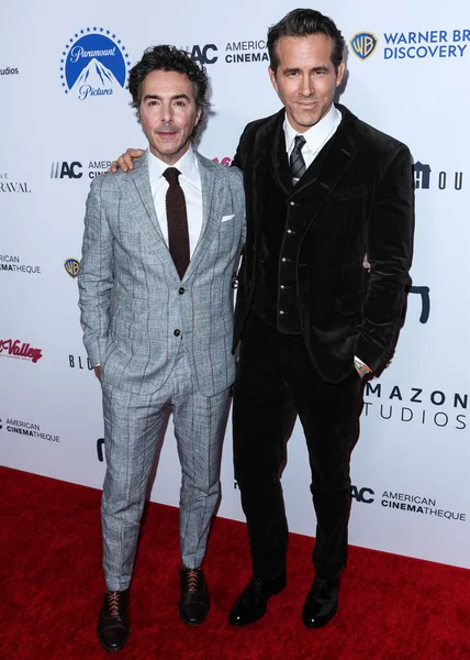 stock image Shawn Levy and Canadian-American actor Ryan Reynolds arrive at the 36th Annual American Cinematheque Awards Honoring Ryan Reynolds held at The Beverly Hilton Hotel on November 17, 2022 in Beverly Hills, Los Angeles, California, United States.