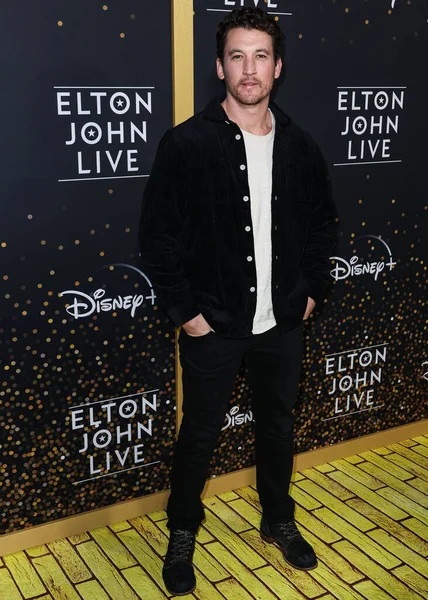 stock image Miles Teller arrives at Disney+'s 'Elton John Live: Farewell From Dodger Stadium' Yellow Brick Road Event held at Dodger Stadium on November 20, 2022 in Elysian Park, Los Angeles, California, United States.