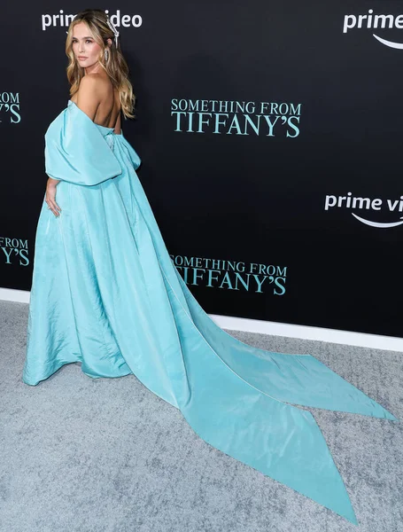 2022年11月29日 美国女演员佐伊 多奇身穿蒂芬尼的卡洛琳娜 赫雷拉蓝色连衣裙 头戴蒂芬尼公司的珠宝 出席了在加利福尼亚州洛杉矶举行的亚马逊首映式首映式 — 图库照片