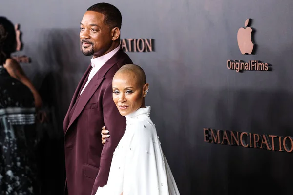 stock image American actor Will Smith and wife/American actress Jada Pinkett Smith arrive at the Los Angeles Premiere Of Apple Original Films' 'Emancipation' held at Regency Village Theatre on November 30, 2022 in Westwood, Los Angeles, California, United States