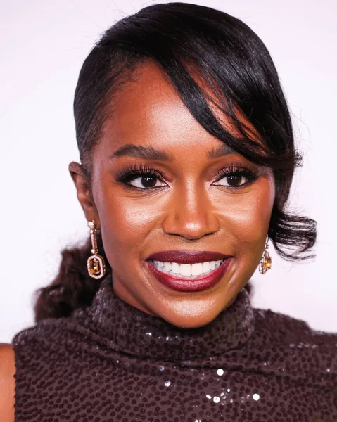 stock image American actress Aja Naomi King arrives at the L'Oreal Paris' Women Of Worth Celebration 2022 held at The Ebell of Los Angeles on December 1, 2022 in Los Angeles, California, United States.