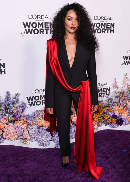 stock image American actress Kat Graham arrives at the L'Oreal Paris' Women Of Worth Celebration 2022 held at The Ebell of Los Angeles on December 1, 2022 in Los Angeles, California, United States. 