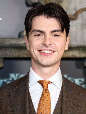 Amerikalı aktör Dylan Michael Douglas, Disney + Original Series 'National Treasure: Edge of History 1. Sezon Kırmızı Halı Etkinliği' ne 5 Aralık 2022 'de Hollywood, Los Angeles, Kaliforniya, ABD' de El Capitan Tiyatrosu 'nda katıldı..