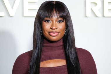 American singer and actress Coco Jones arrives at REVOLVE x AT&T Present REVOLVE Winterland held at 55 N La Cienega Boulevard on December 8, 2022 in Beverly Hills, Los Angeles, California, United States. 