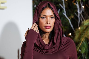 Filipinli-Amerikalı model, TED konuşmacısı ve transgender savunucusu Geena Rocero, 8 Aralık 2022 'de Beverly Hills, Los Angeles, Kaliforniya, ABD' de 55 N La Cienega Bulvarı 'nda düzenlenen REVOLVE X AT & T Present Winterland' a ulaştı.. 
