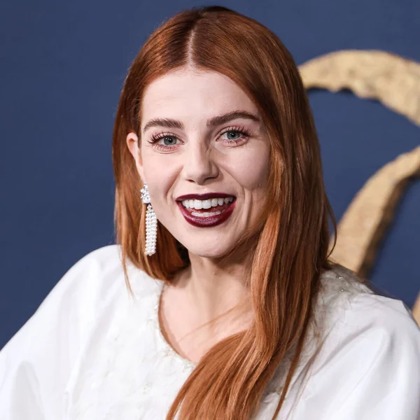 stock image British-American actress Lucy Boynton wearing Chanel arrives at the Los Angeles Premiere Of Netflix's 'The Pale Blue Eye' held at the Directors Guild of America Theater Complex on December 14, 2022 in Los Angeles, California, United States