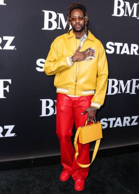 Amerikalı rapçi 2 Chainz (Tauheed K. Epps), STARZ 'ın' BMF '(Black Mafia Family) sezonunun Los Angeles Premiere' ine 5 Ocak 2023 'te Hollywood, Los Angeles, Kaliforniya, ABD' deki TCL Çin Tiyatrosu IMAX 'e geldi..